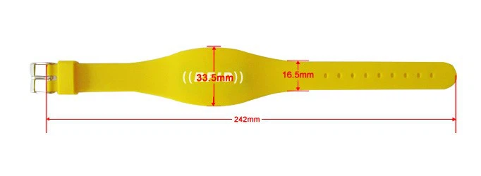 Size of the mifare wristbands Size of the mifare wristbands