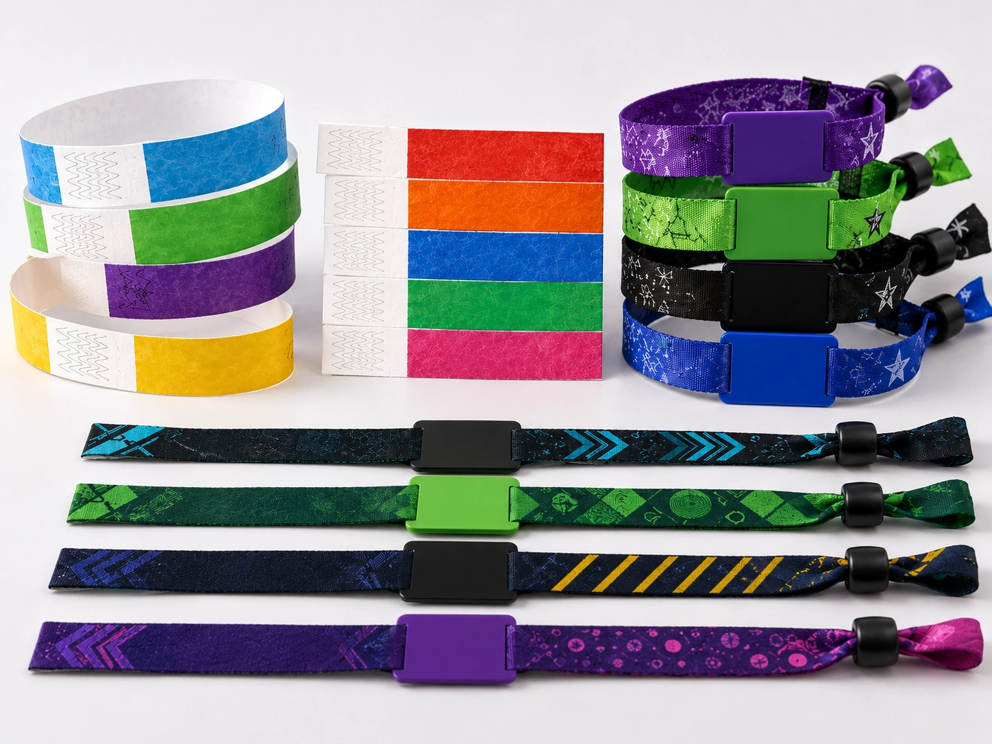 Pulseras numeradas para eventos: ¿serie impresa, código de barras o RFID?